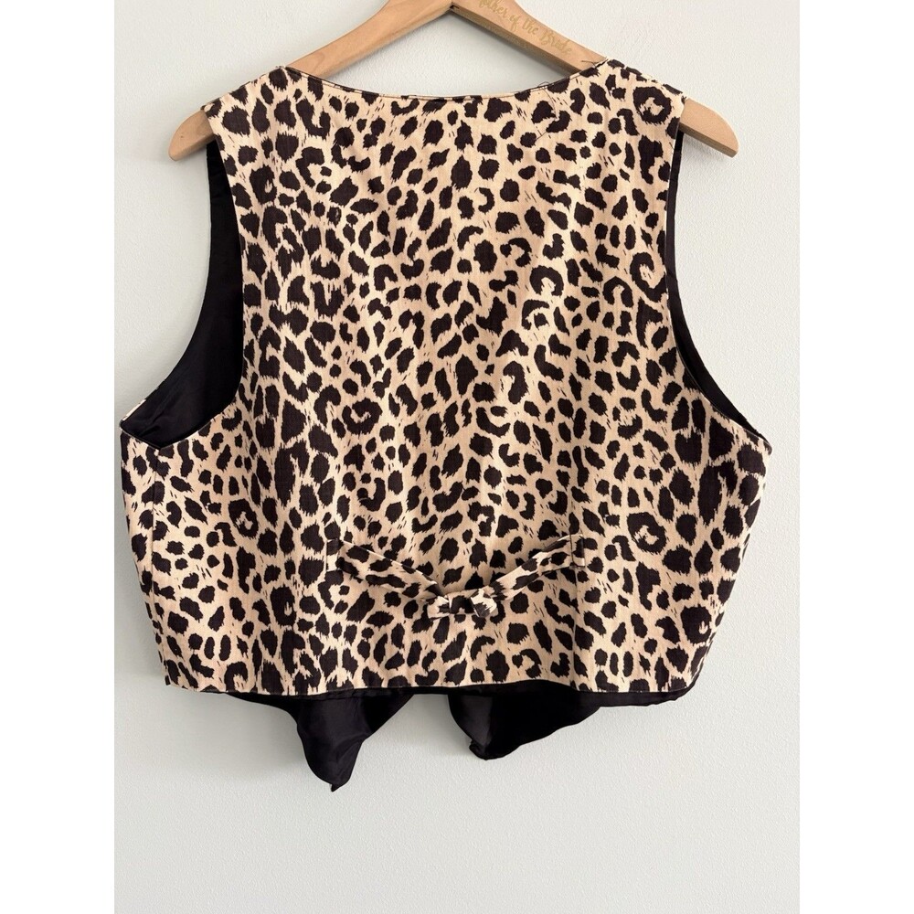 Vintage Saddle River Sportswear Vest Leopard Animal Print Womens Size Large FLAW - Picture 5 of 6